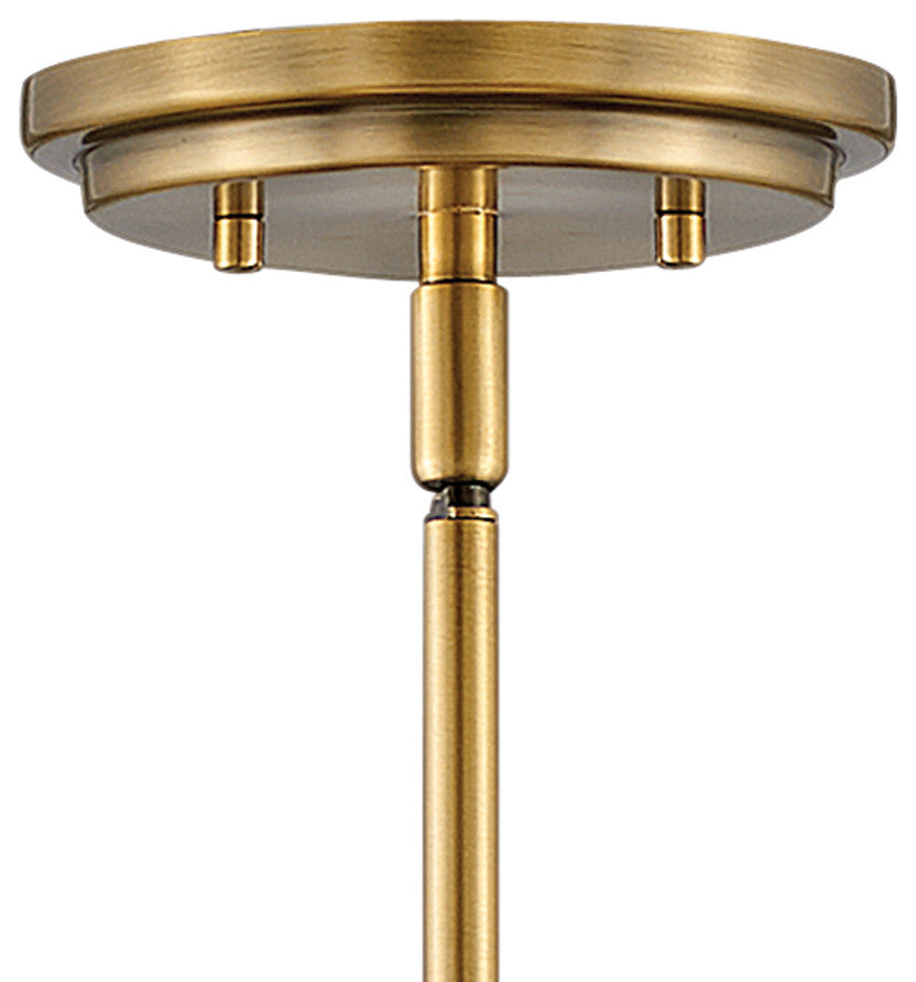 Hinkley Argo 14" Small LED Pendant Light, Lacquered Brass + Polished White shade