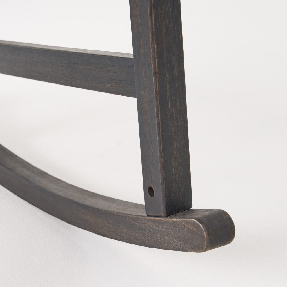 Myrna Outdoor Acacia Wood Rocking Chair, Dark Gray Finish