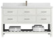 Parker 60 Single Bathroom Vanity White 2" White Quartz