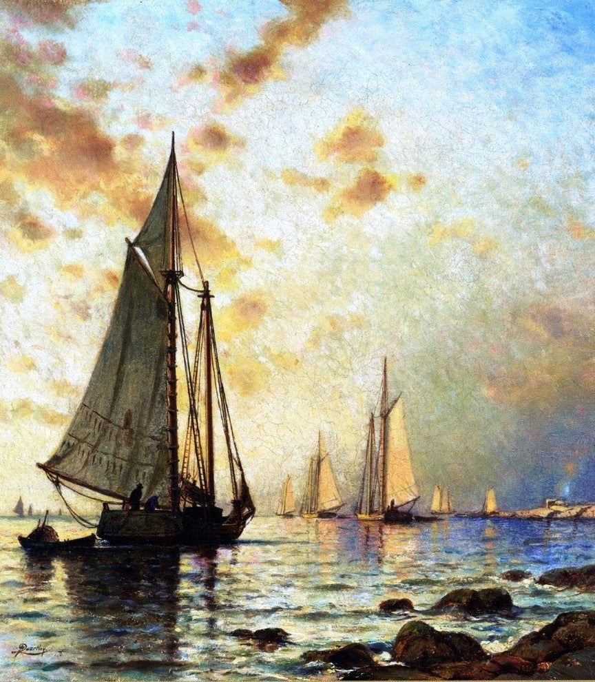 Arthur Quartley A Sunset- Isle of Shoals, Gallery Wrapped Canvas, 20"x25"