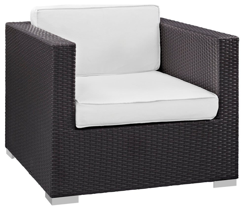 Espresso White Venice 8 Piece Outdoor Patio Sofa Set