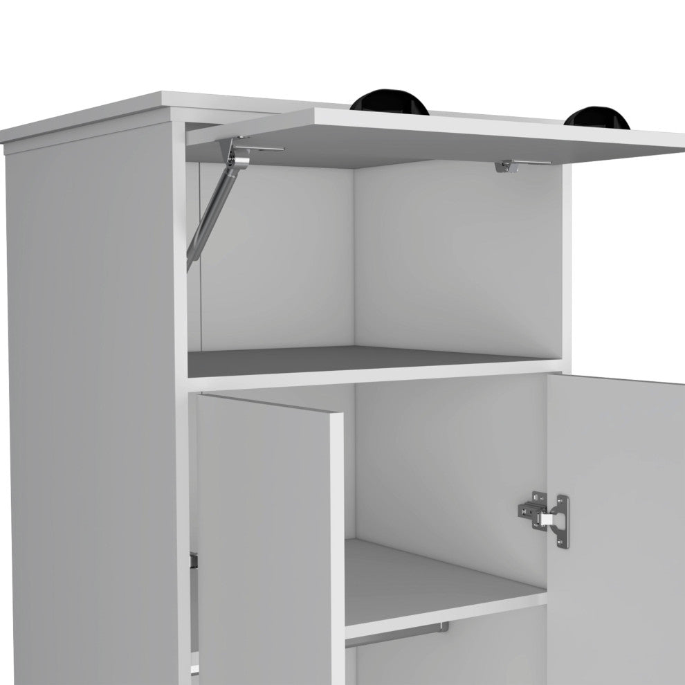DEPOT E-SHOP Tifton Armoire with Hinged Drawer, 2-Door Cabinet and Shelf
