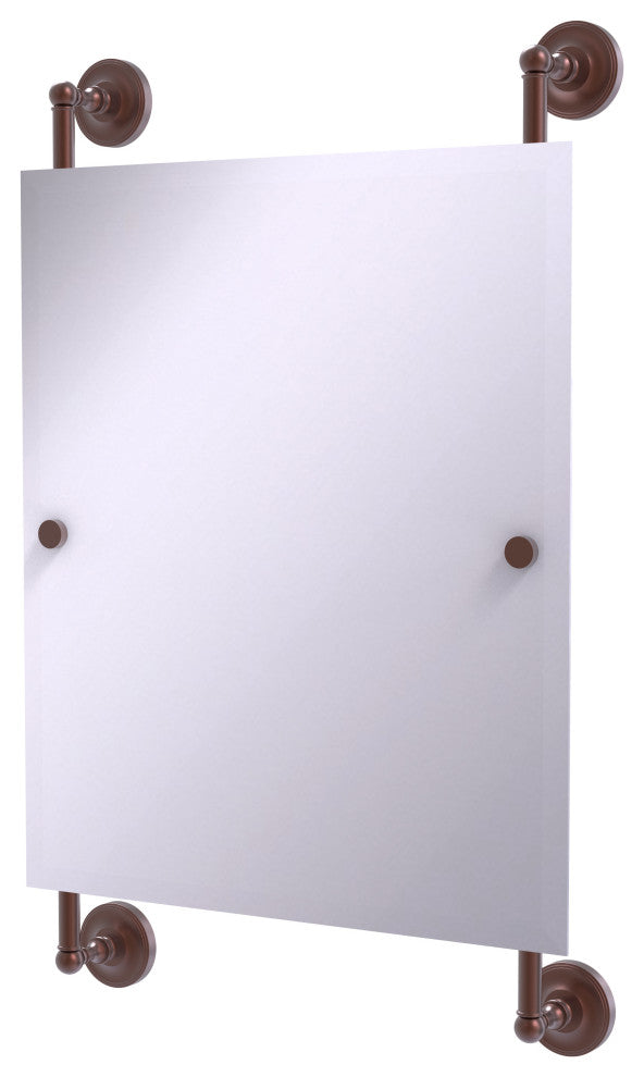 Prestige Regal Rectangular Frameless Rail Mounted Mirror, Antique Copper