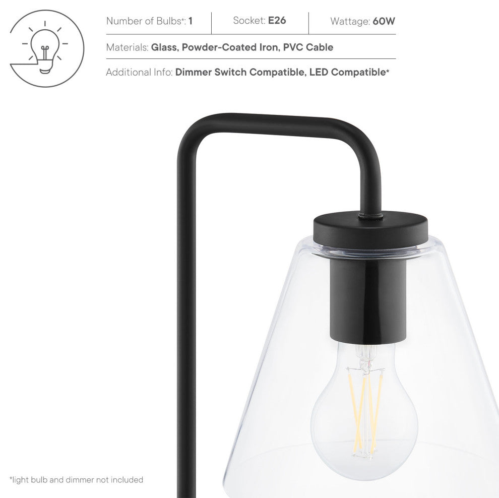 Element Glass Table Lamp, Black