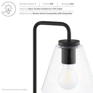 Element Glass Table Lamp, Black