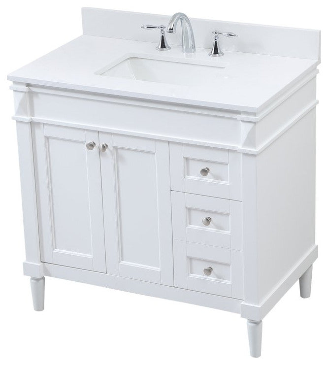 Home Living 21" Transitional White-Light Bathroom Vanity