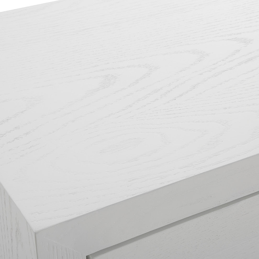 Close-up detail of the painted wood grain/top surface on white background.