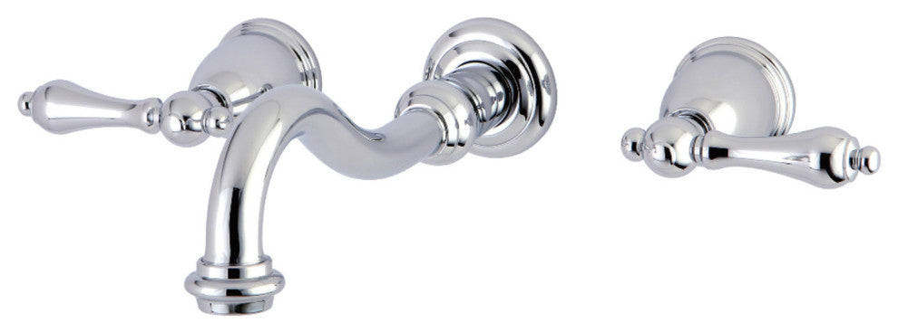 KS3021AL Two-Handle Wall Mount Tub Faucet, Polished Chrome