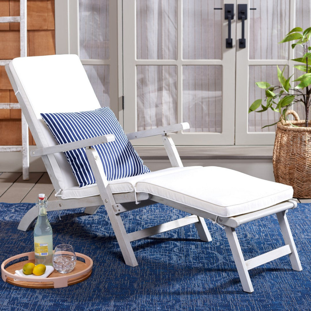 Safavieh Palmdale Outdoor Lounge Chair, Grey / Beige