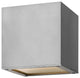 Hinkley Kube Extra Small Down Light Wall Mount Lantern, Titanium
