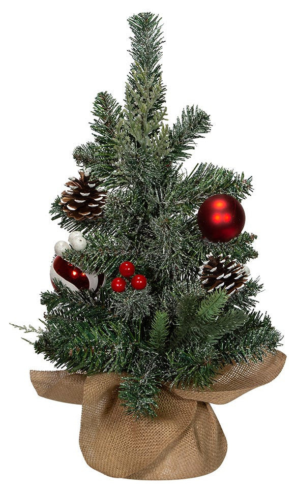 18" Pinecones, Balls, and Berries Tree, Burlap