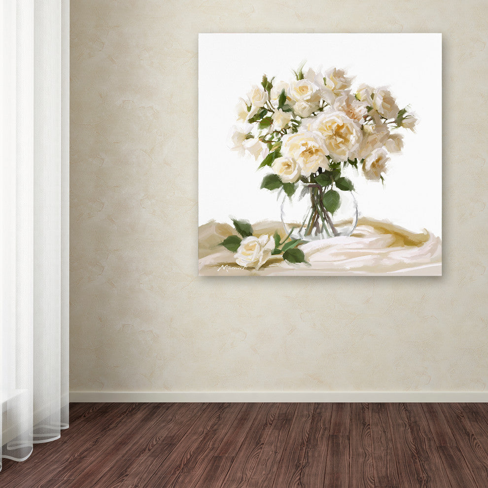 The Macneil Studio 'Cream Roses' Canvas Art, 14"x14"