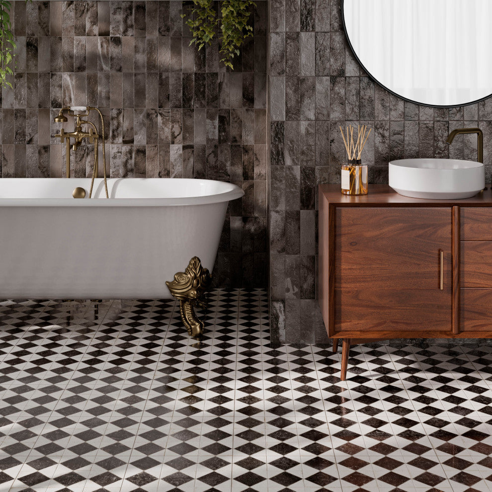 Kings Arles Black Ceramic Floor and Wall Tile