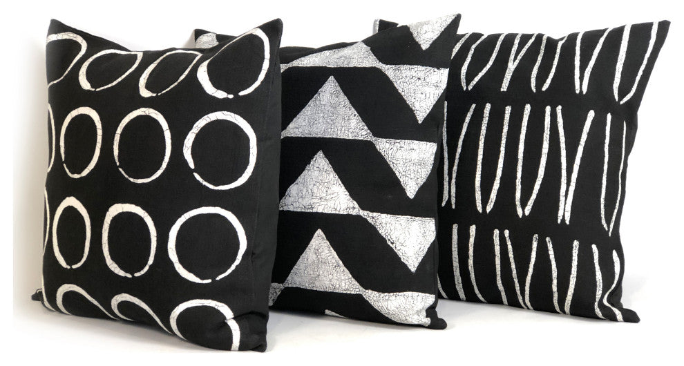 Sadza Circles Pillow Ebony Black