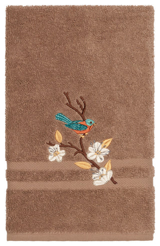 Linum Home Textiles Spring Time Embellished, Latte, Hand Towel, 2-Piece Set