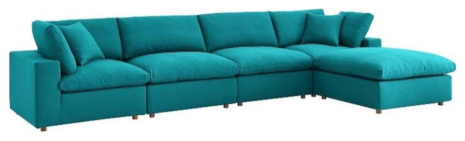 Commix Down Filled Overstuffed 5 Piece Sectional Sofa Set