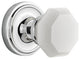 Classic Rosette Privacy Waldorf White Milk Glass Knob, Bright Chrome