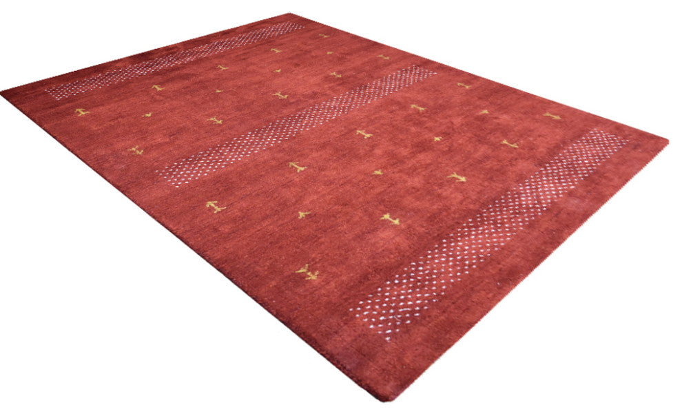 HAND KNOTTED LOOM SILK ECO-FRIENDLY AREA RUGS -8'x10',Rectangle,Red,Contemporary