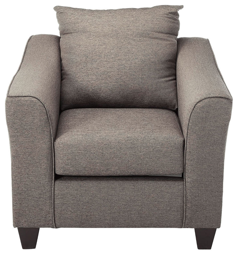Casual Flared Accent Arm Chair, Gray/ Brown