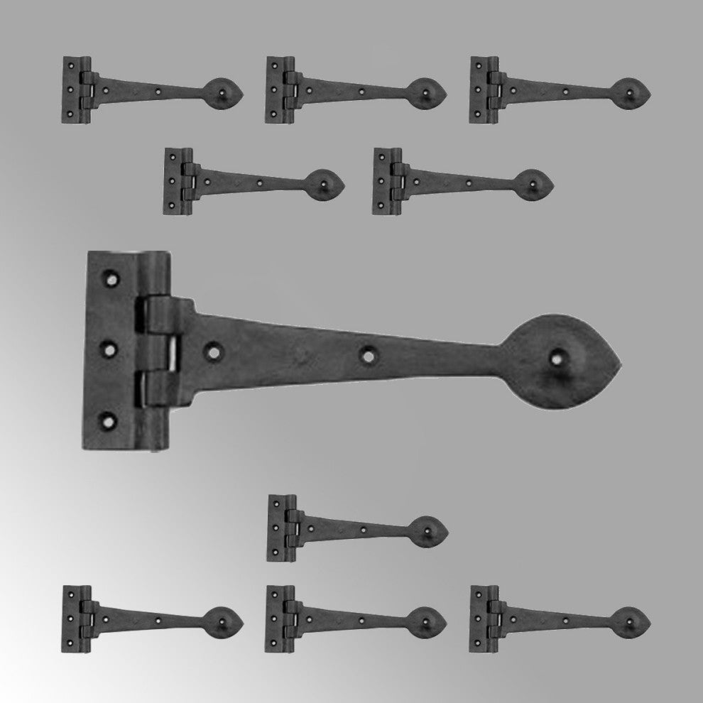 Black Wrought Iron Strap Hinge Pack of 10 Kitchen Cabinet Door Gate Hinges