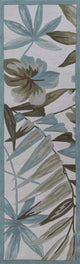 HomeRoots 2' x 7' Ivory Tropical Leaves Runner Rug