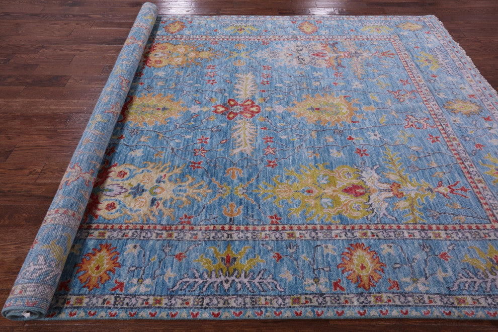 Turkish Oushak Hand-Knotted Wool Rug 7' 9" X 10' 0" - Q13477