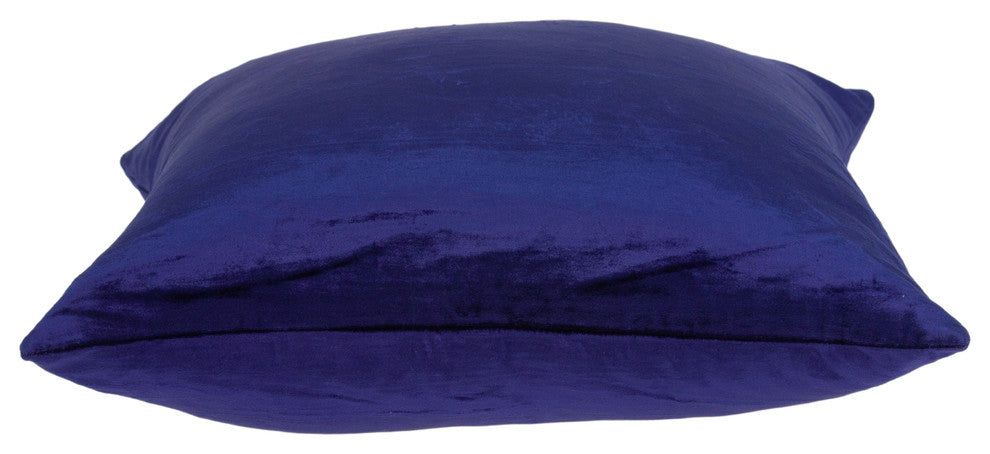 Topaz Transitional Royal Blue Solid Pillow Cover With Poly Insert