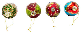 Kurt Adler 65MM Glass Egg Ornaments, 4 Piece Set