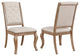 Coaster Brockway Fabric Tufted Side Chairs in Cream and Barley Brown