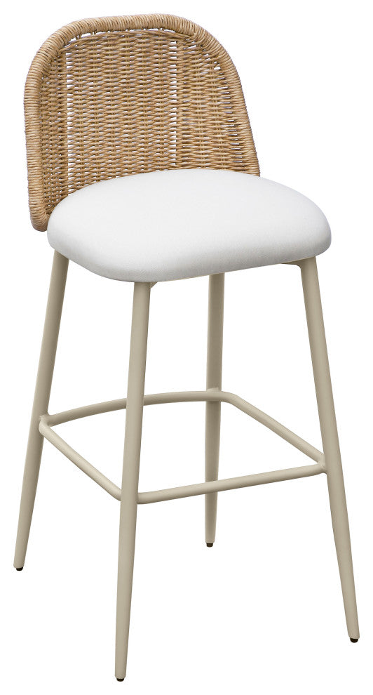 Alexa Cream Outdoor Barstool Cream