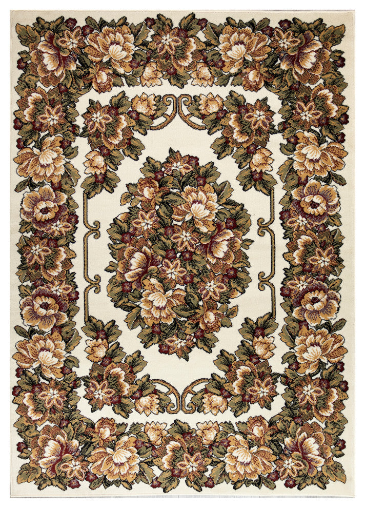 Aurora Aubusson Indoor Rug Ivory 5'3"x7'6"