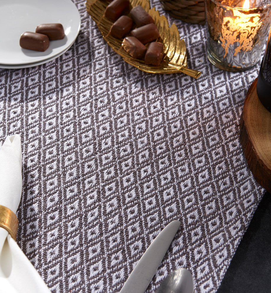 DII Gray Mini Diamond Table Runner