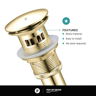 Fine Fixtures Modern Single Hole Bathroom Sink Faucet with Pop-up Drain