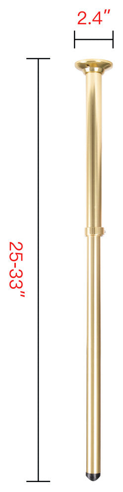 Utopia Alley Rustproof L-Shaped Corner Rod Vertical Ceiling Support Bar, Gold