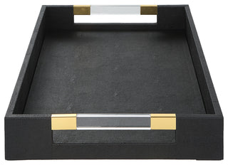 Uttermost Wessex Black Shagreen Tray