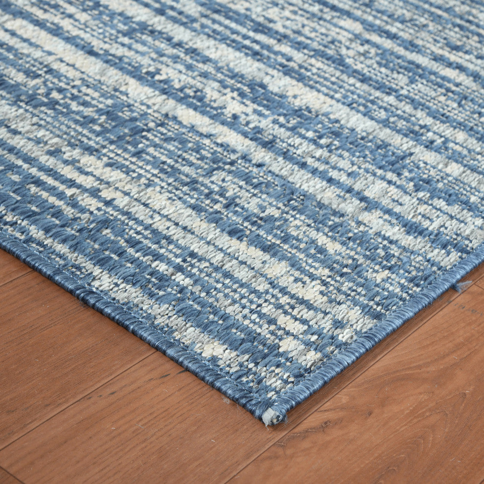 Maryland Cecil Indoor/Outdoor Area Rug, Blue, 8' x 10', Striped