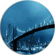 Manhattan Downtown Urban View, Cityscape Round Wall Art, 23"