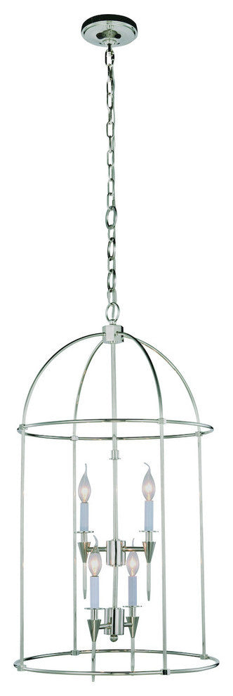 Elegant Lighting Bavaria Collection Pendant, Polished Nickel