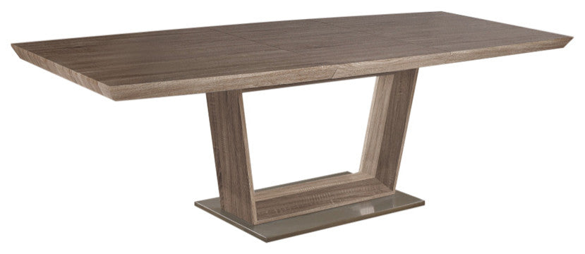 Extension Lacquer Dining Table With Stainless Steel Base, Sonama