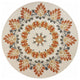 6" Round Orange Boho Medallion Area Rug