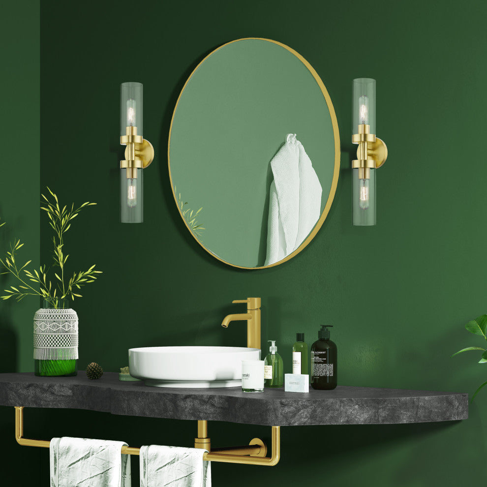 Ludlow 2 Light Satin Brass ADA Vanity Sconce