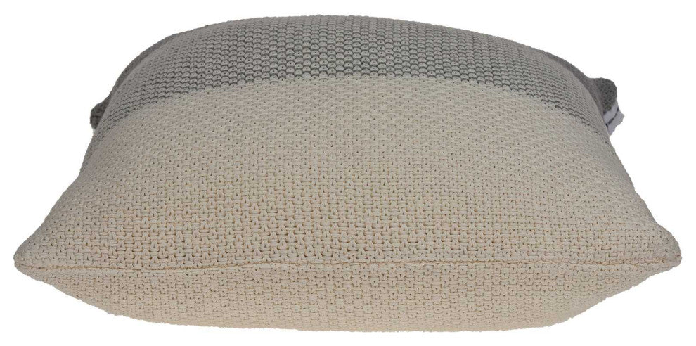 HomeRoots 20" x 7" x 20" Transitional Tan Cotton Pillow Cover With Poly Insert