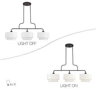 Manorwood 3 Light Bronze Extra Large Linear Chandelier