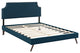 Modway Laura King Fabric Platform Bed With Round Splayed Legs, Azure
