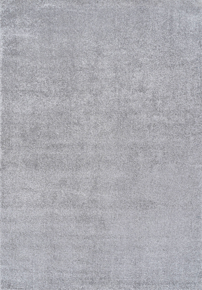 Haze Solid Low-Pile Runner Rug, Gray, 9 X 12