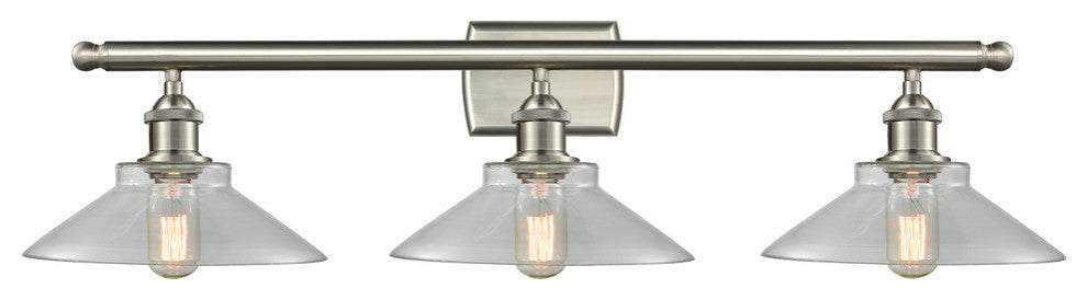 Orwell 3-Light LED Bath Fixture, Brushed Satin Nickel, Glass: Clear