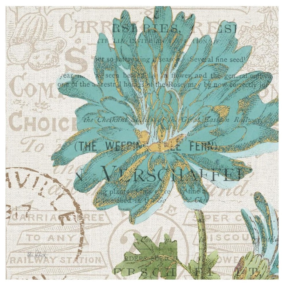 "Bookshelf Botanical IV" Digital Paper Print by Katie Pertiet, 20"x20"
