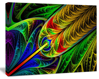 Stained Glass with Glowing Designs, Abstract Wall Art Canvas, 40x30