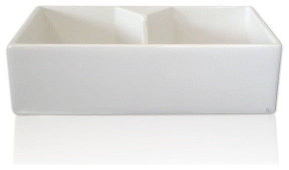 Fine Fixtures Berrington Double Bowl Fireclay 31.25" Farmhouse Kitchen Sink