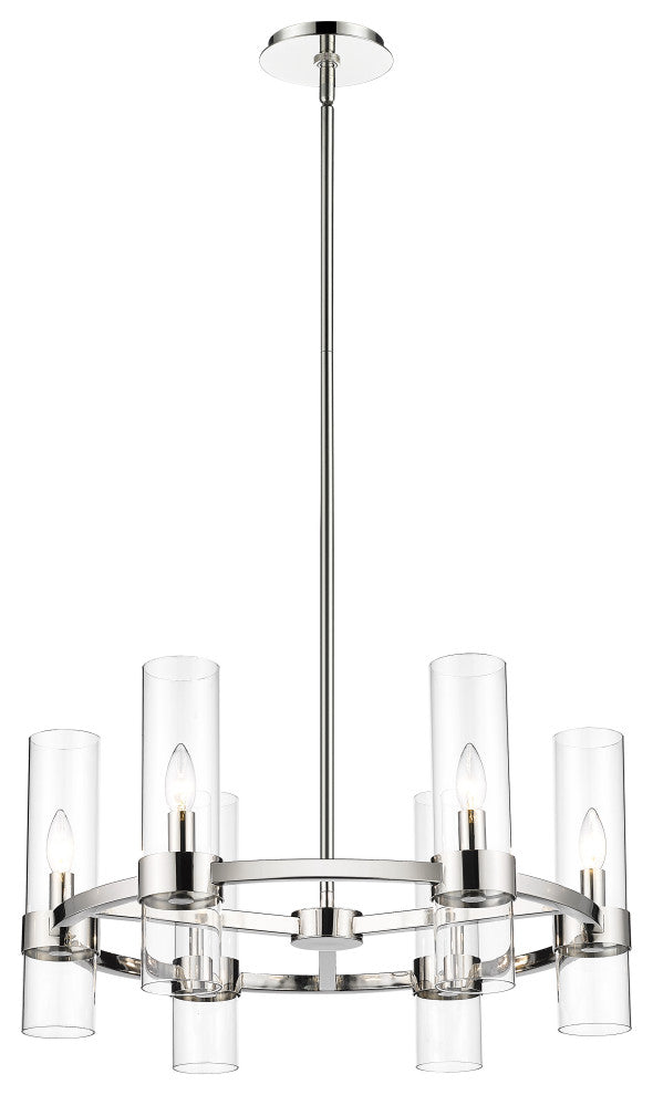 Zlite 4008-6PN 6-Light Chandelier, Clear